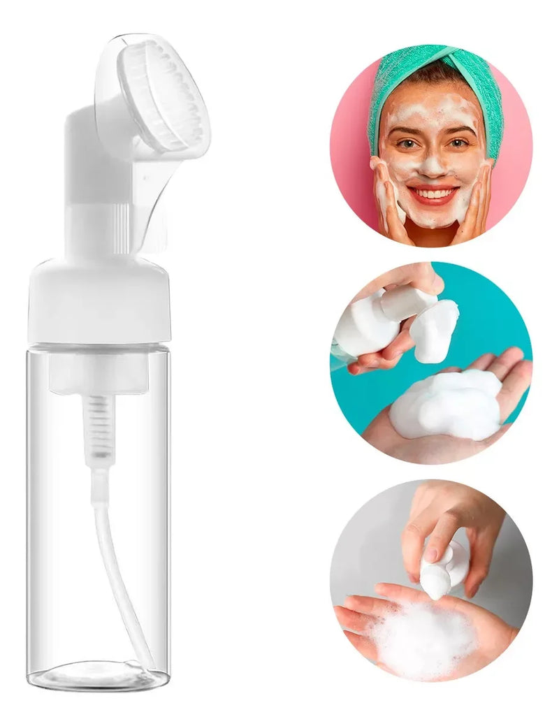 Espumador Com Escova De Silicone Para Limpeza Facial Skin Care