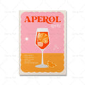 Poster Retro Aperol Spritz Cocktail