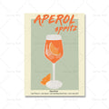 Poster Retro Aperol Spritz Cocktail